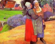 保罗 高更 : Two Breton Peasants on the Road